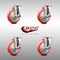 Service Caster 5 Inch 316SS Red Polyurethane Wheel Swivel Top Plate Caster Set with Brake SCC SCC-SS31620S514-PPUB-RED-TLB-4 - alternate 3